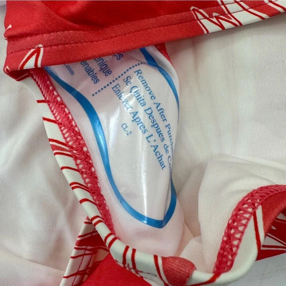 Kate spade Falling Flower High Waist Bikini Bottom in Lychee Coral Size M NWT - Picture 7 of 9